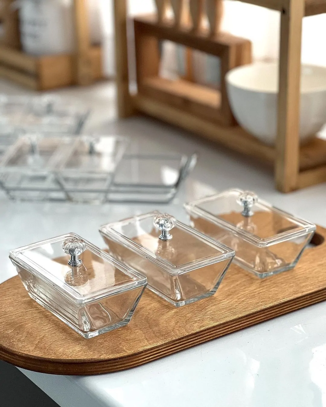 Limon Glass Snack Serving Tray 3-Sections (Rectangular) - Image 6