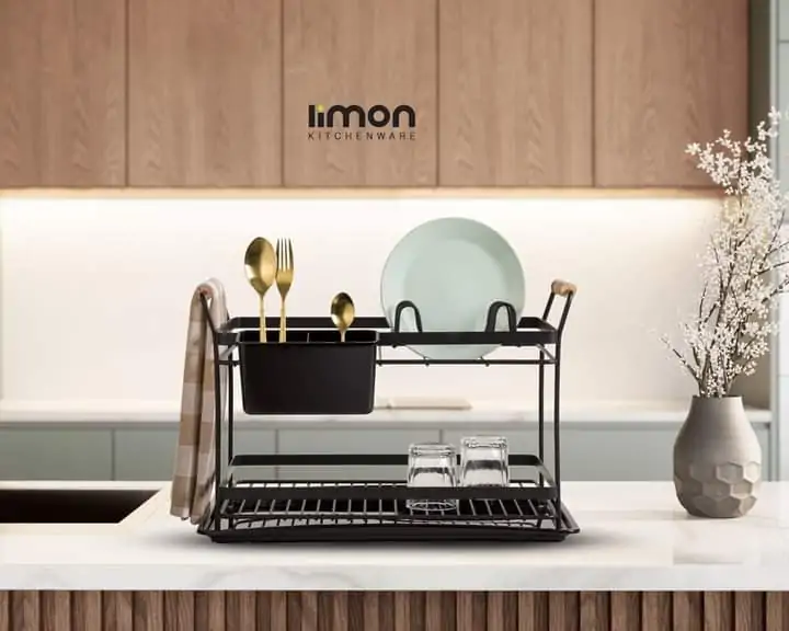 Limon Dish Rack with Wooden Handle 2-Floor - Image 3