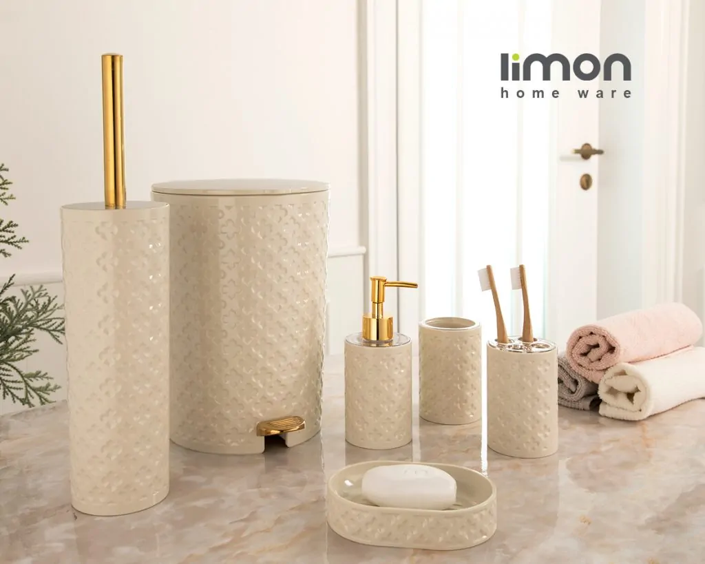 Limon Flower Design Bath Set 6-Pcs - Image 3