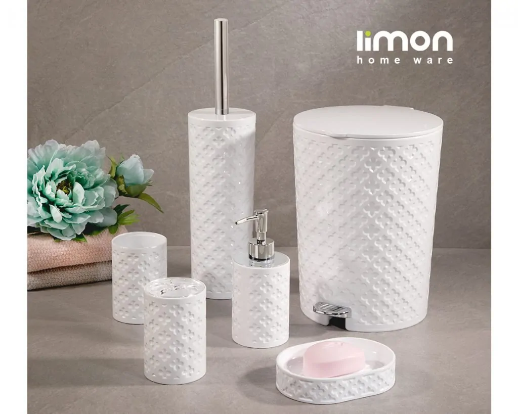 Limon Flower Design Bath Set 6-Pcs - Image 2