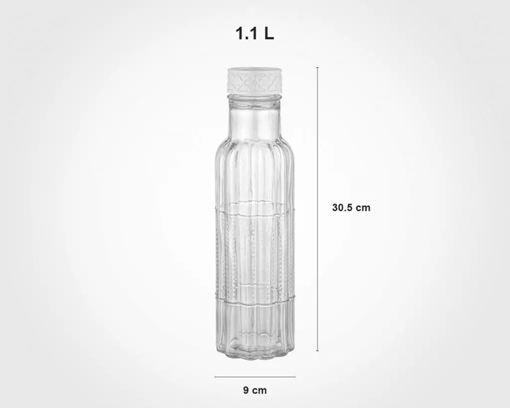 Limon Glass Bottle 1.1 L with Plastic Cap (Sahel) - Image 4