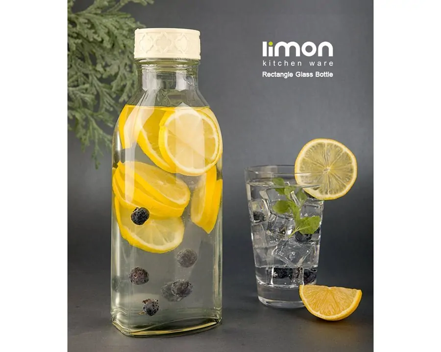Limon Glass Bottle with Plastic Cap (Rectangle) 1.1 L