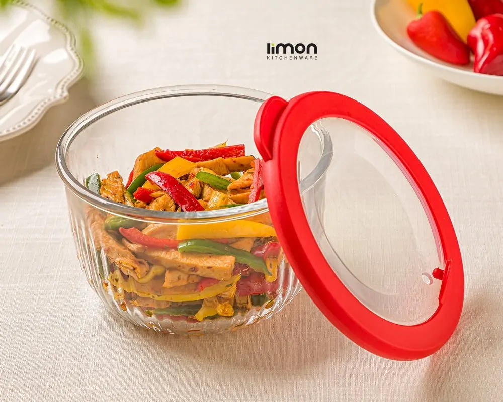 Limon Glass Bowl with Vented Lid 3-Pcs Set - Image 4