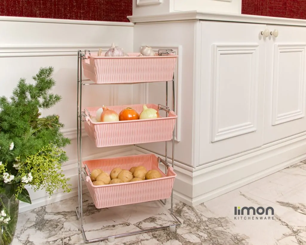 Limon Onion Rack 3-Floor Rectangle with Stand - Image 3