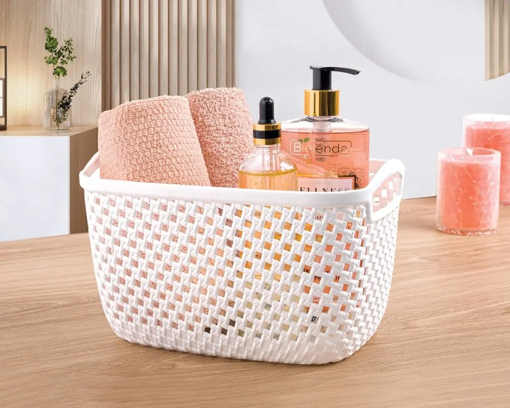 Limon Organizer Basket with Handle Knit Design