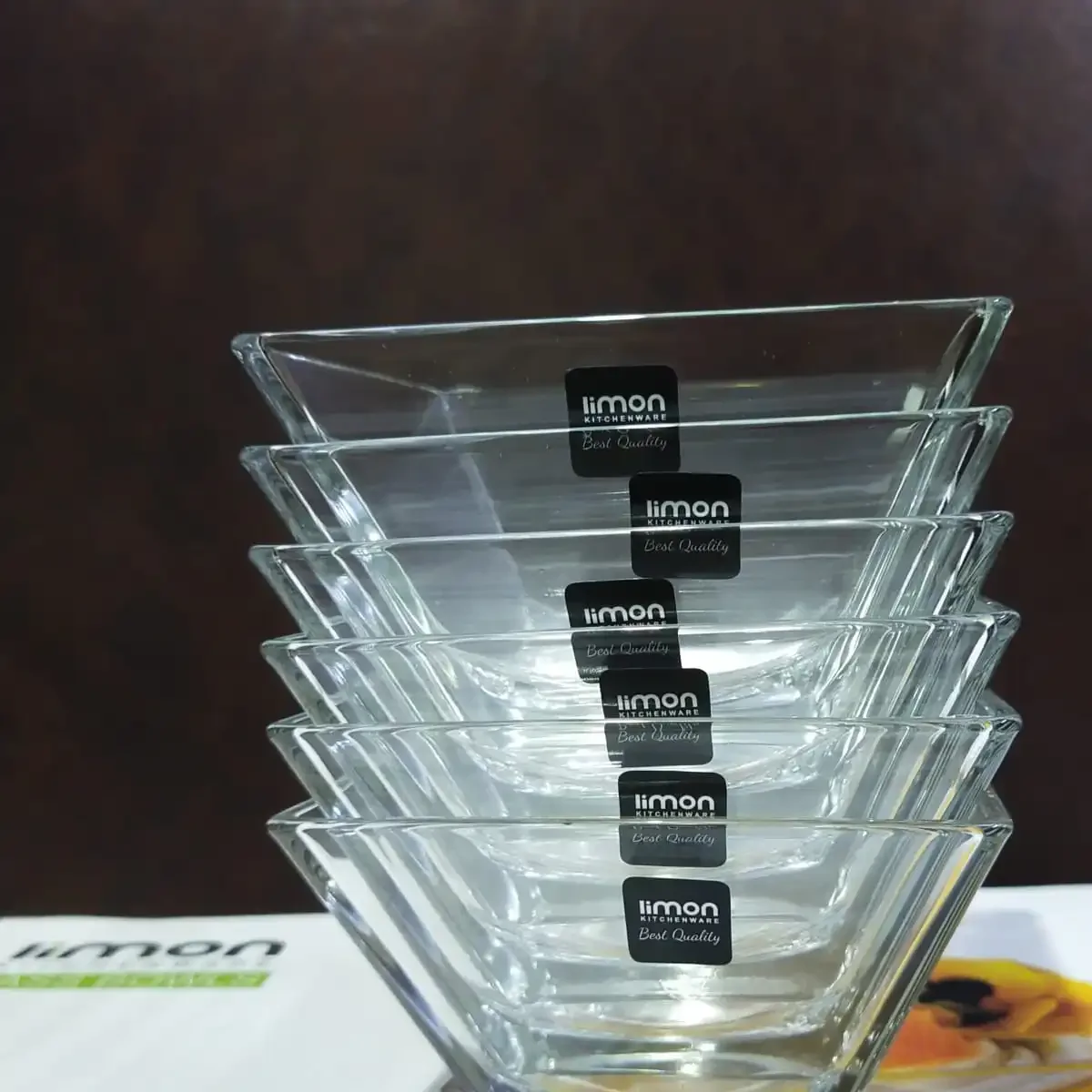 Limon Square Glass Bowl & Tumbler's (Pack of 1+6 ) - Image 7