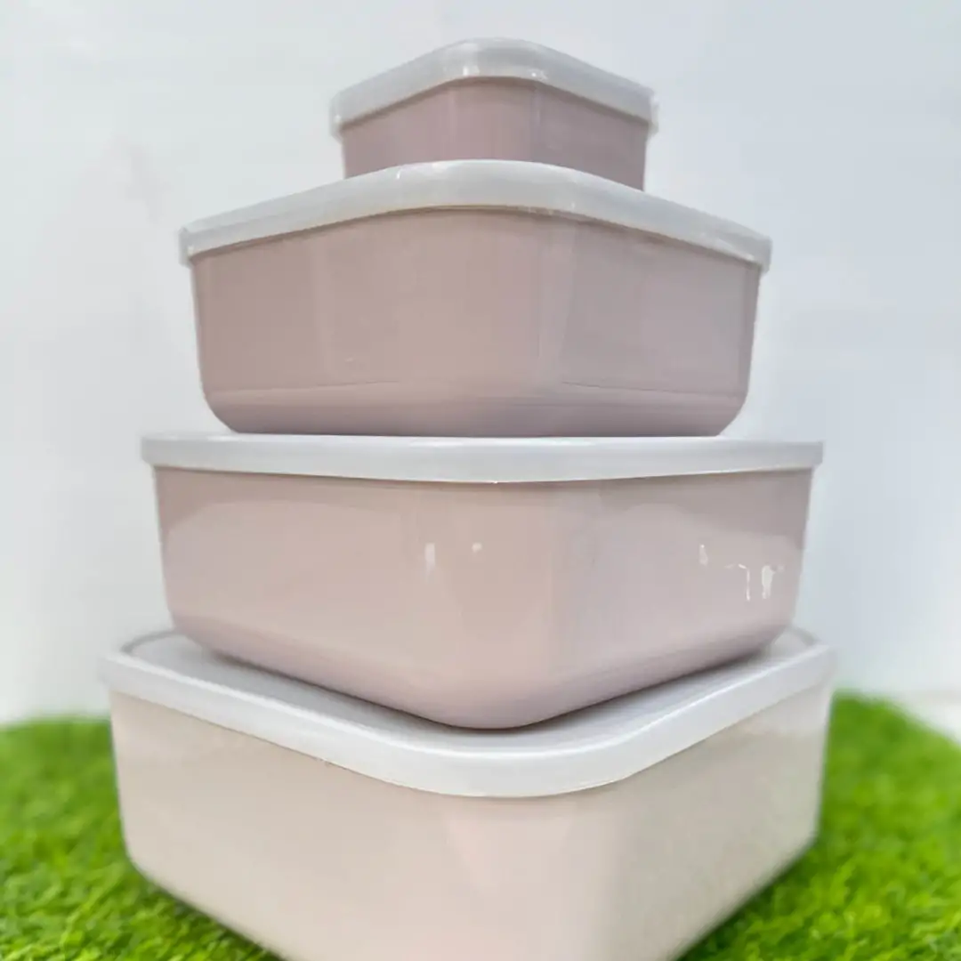 ZIBA Plastic Bowl Set with Airtight Lid 4-Pcs - Image 8