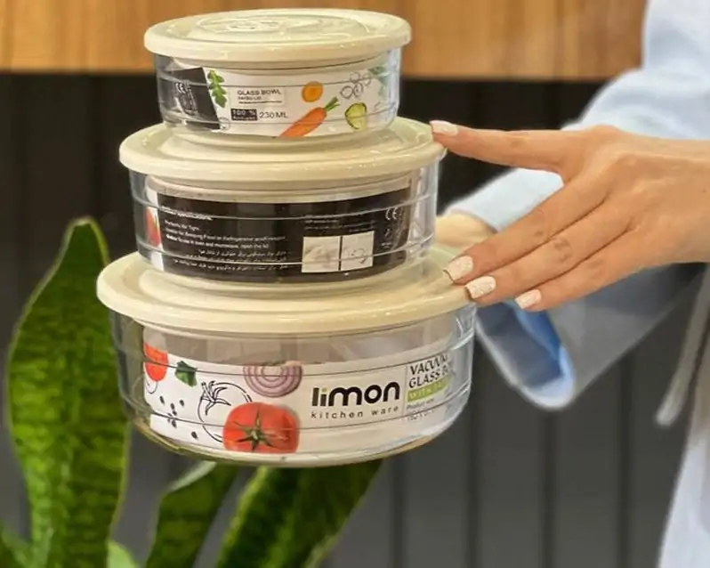 Limon Vacuum Glass Bowl 3-Pcs Set (Plain) - Image 3