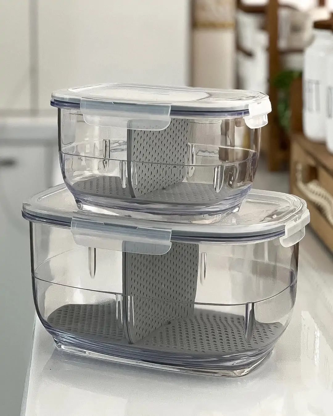 Limon Fruit & Vegetable Container with Partition & Lid - Image 7