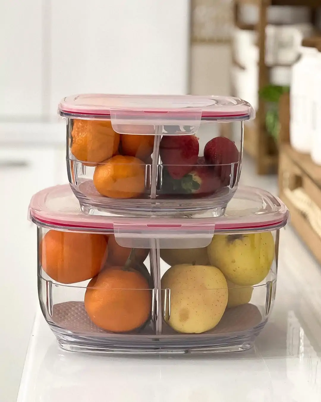 Limon Fruit & Vegetable Container with Partition & Lid - Image 5