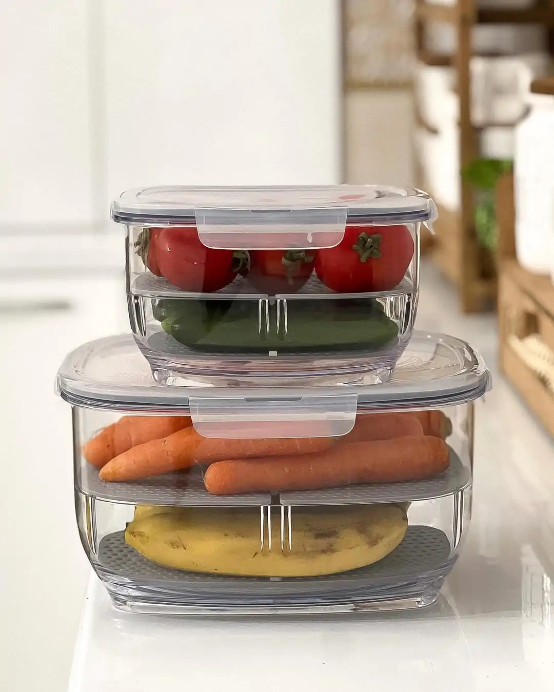 Limon Fruit & Vegetable Container with Partition & Lid - Image 6