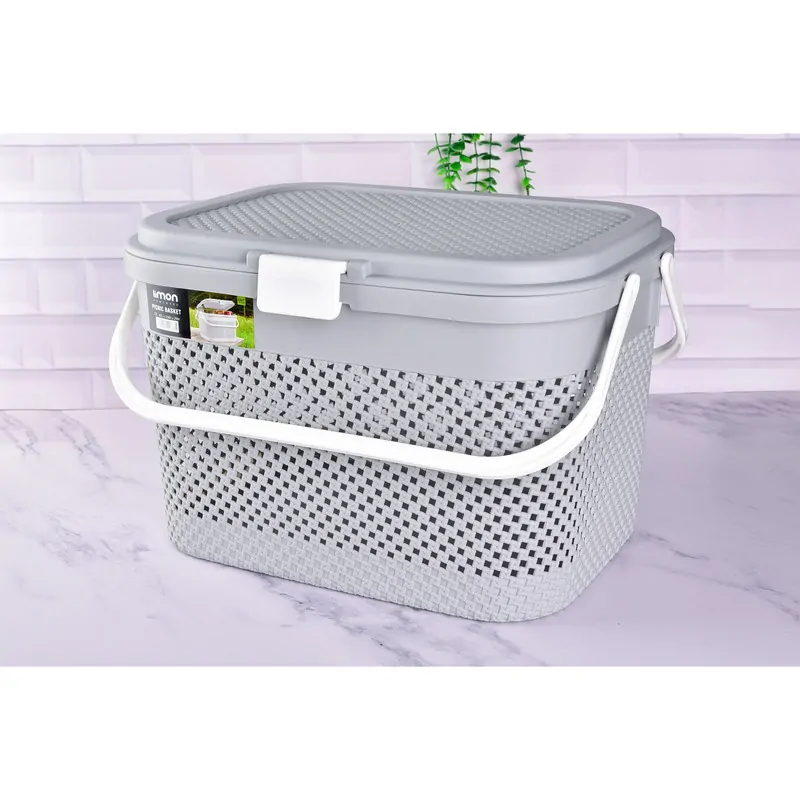 Limon Picnic Basket with Knitted Pattern - Image 2