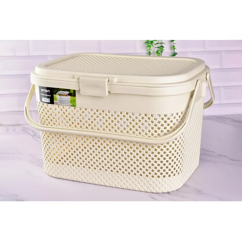 Limon Picnic Basket with Knitted Pattern - Image 5