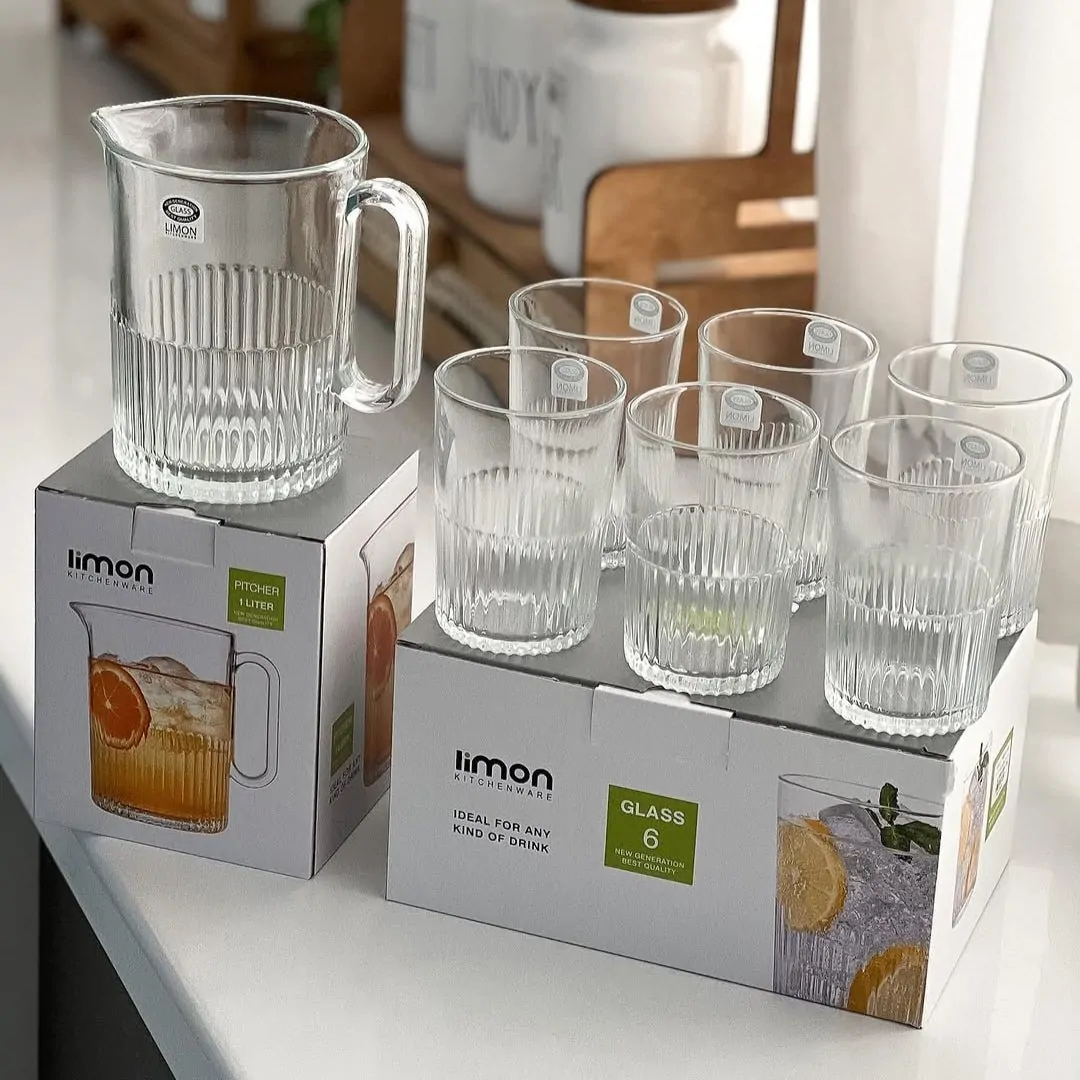 Limon Pitcher & Water Glass 7-Pcs Set-Made in Iran - Image 9