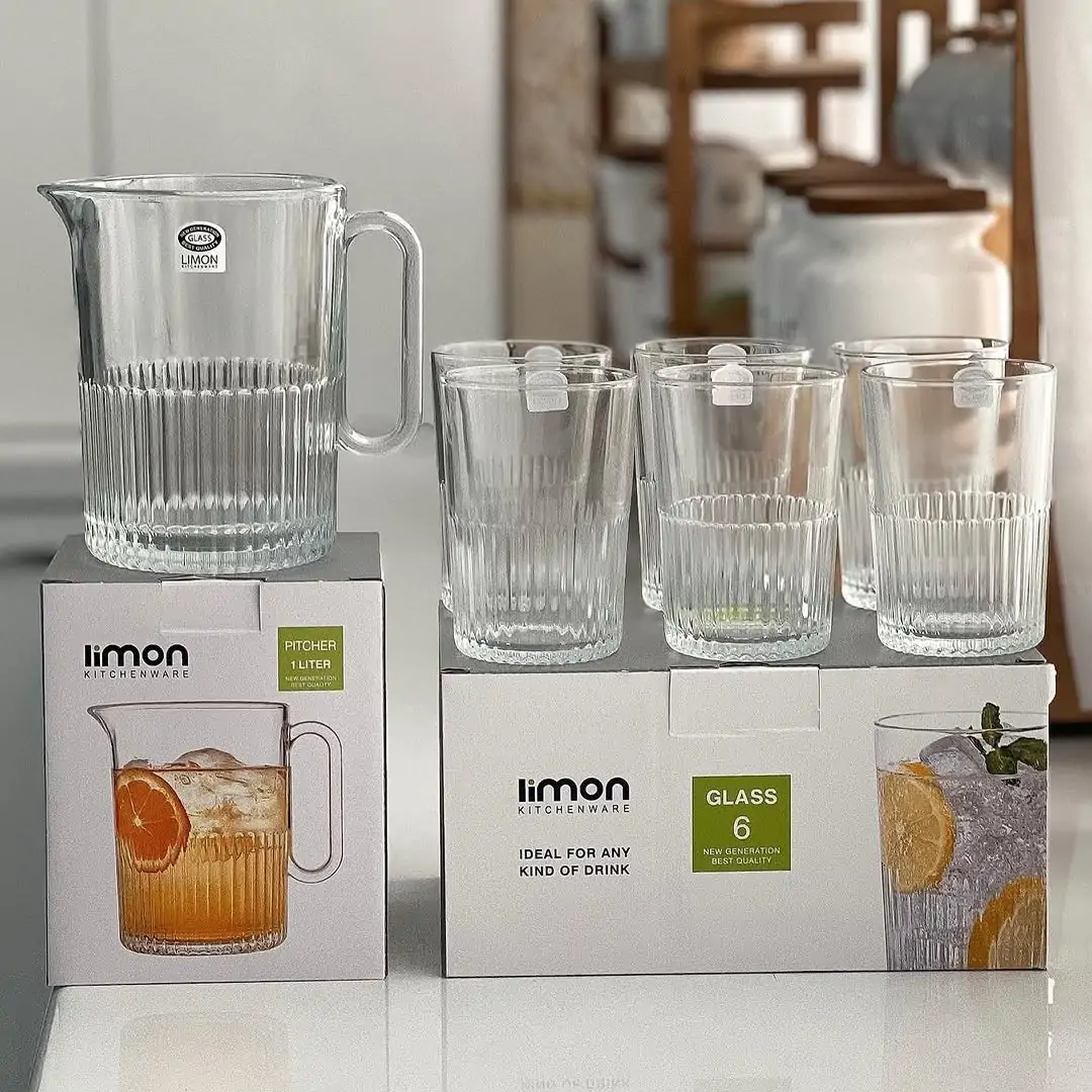 Limon Pitcher & Water Glass 7-Pcs Set-Made in Iran - Image 4