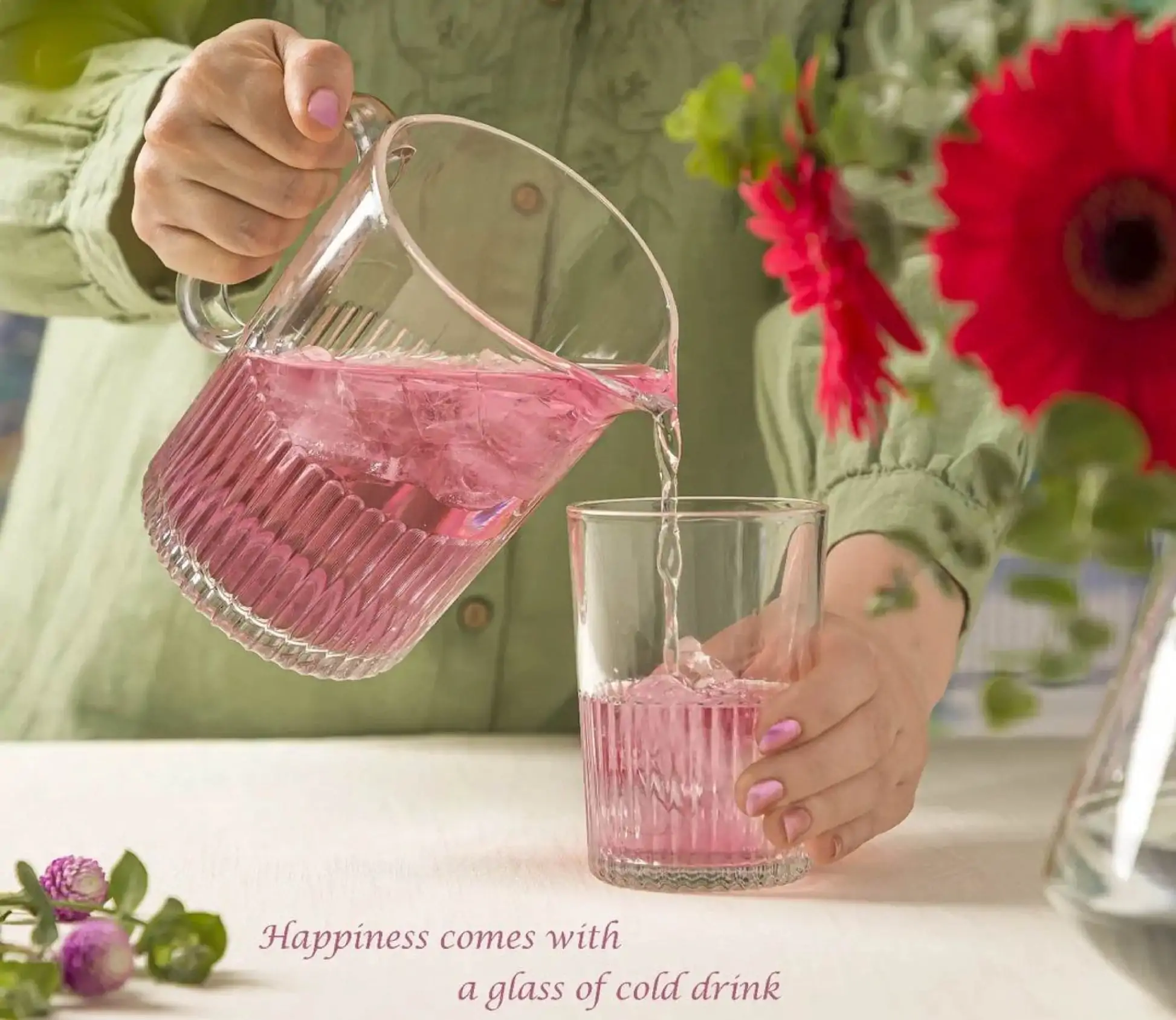 Limon Pitcher & Water Glass 7-Pcs Set-Made in Iran - Image 3