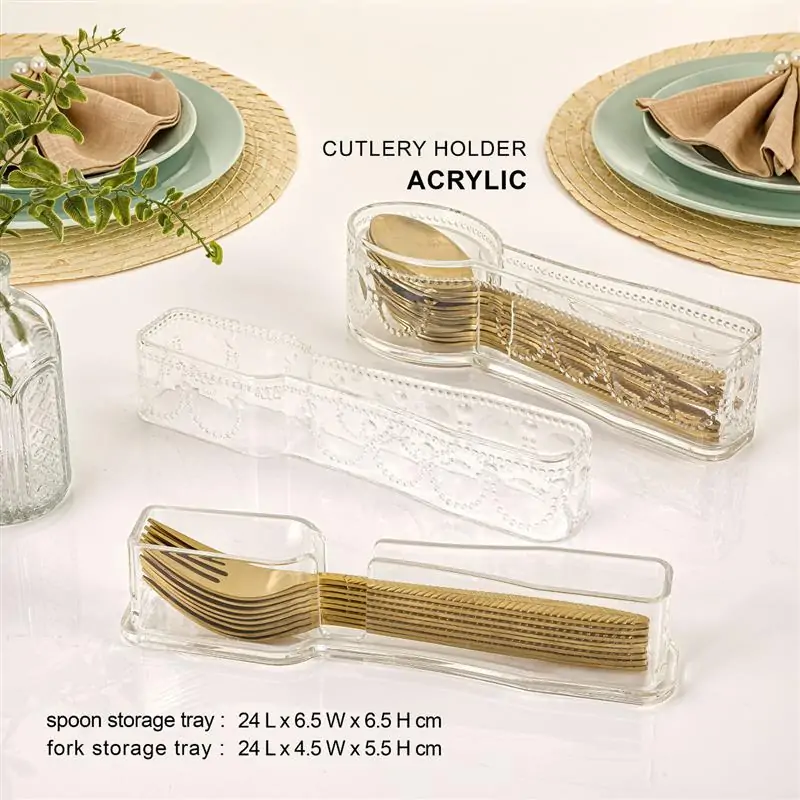 Deluxe Spoons & Forks Holder with Lid by Limon