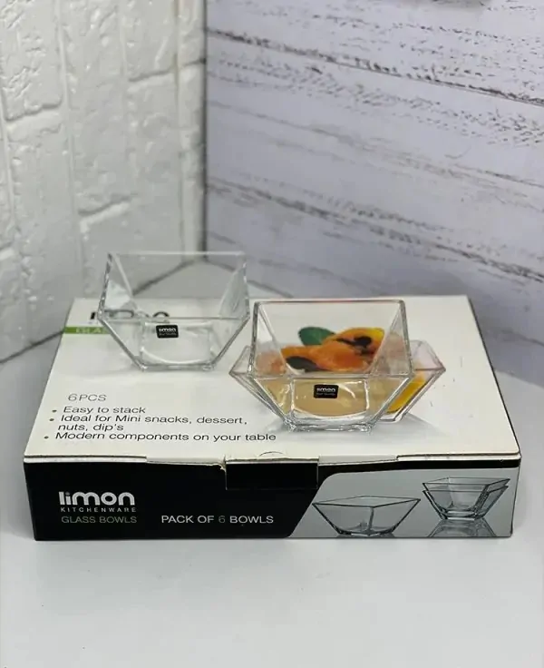 Limon Glass Bowls Set of 6 Pc's (Square) - Image 11